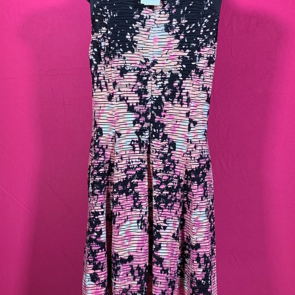 Pink and Black Fit and Flare Dress. Lrg. - Picture 4 of 6